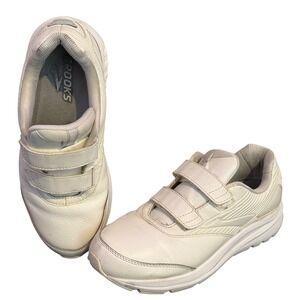 Brooks Addiction Walker V-Strap 2 White Leather‎ Walking Shoes Womens 8.5